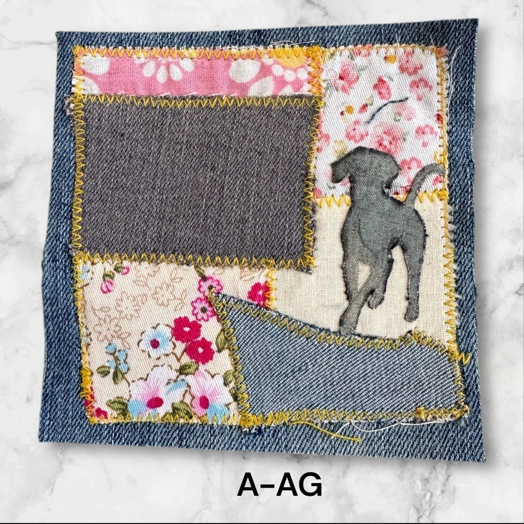 Handmade Fabric Appliqué Patches – Sew-On Denim and Cotton with Raw Edges