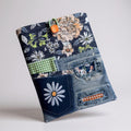Medium Quilted Denim Sleeve | Patchwork Book Kindle Cover (8x10) Upcycled Bag