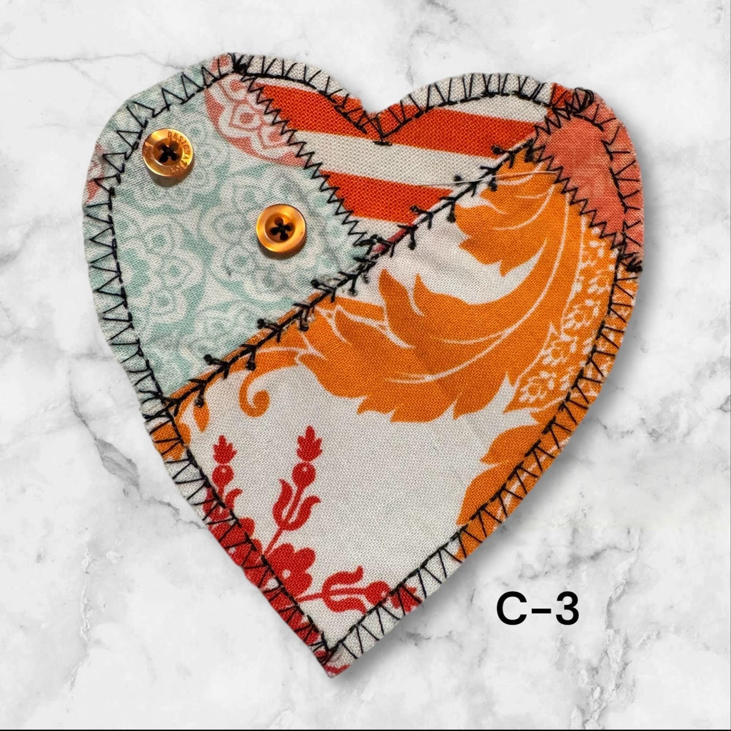 Handmade Upcycled Denim Heart Patches: Rustic DIY Crafting