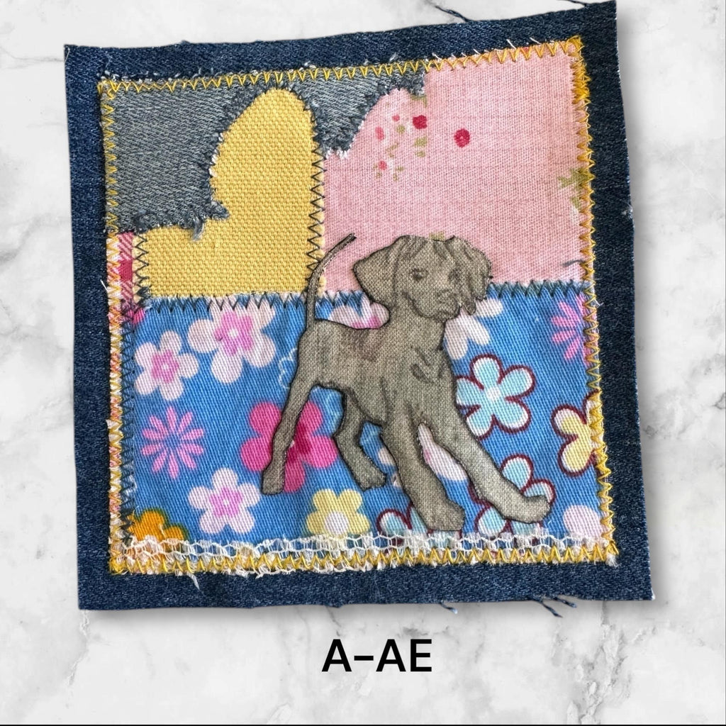Handmade Fabric Appliqué Patches – Sew-On Denim and Cotton with Raw Edges