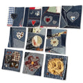 Upcycled Denim Patchwork Sew-On Patches | Boro Style Textile Art for Jackets, Bags