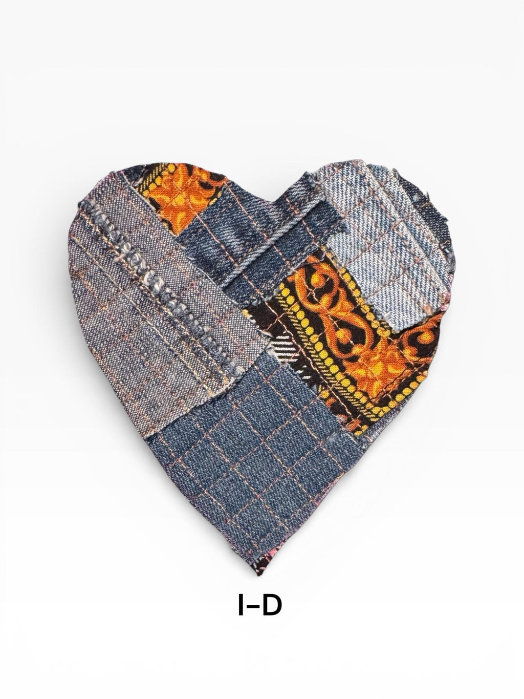 Handmade Upcycled Denim Heart Patches: Sew-On DIY Craft Applique