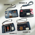 One-of-a-Kind Denim Patchwork Wristlet Clutch – Handmade Wallet, 7.5”x5”, Zipper Closure, 3 Card Slots