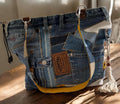 Patchwork Denim Crossbody Bag: Upcycled Jean Purse, Handmade