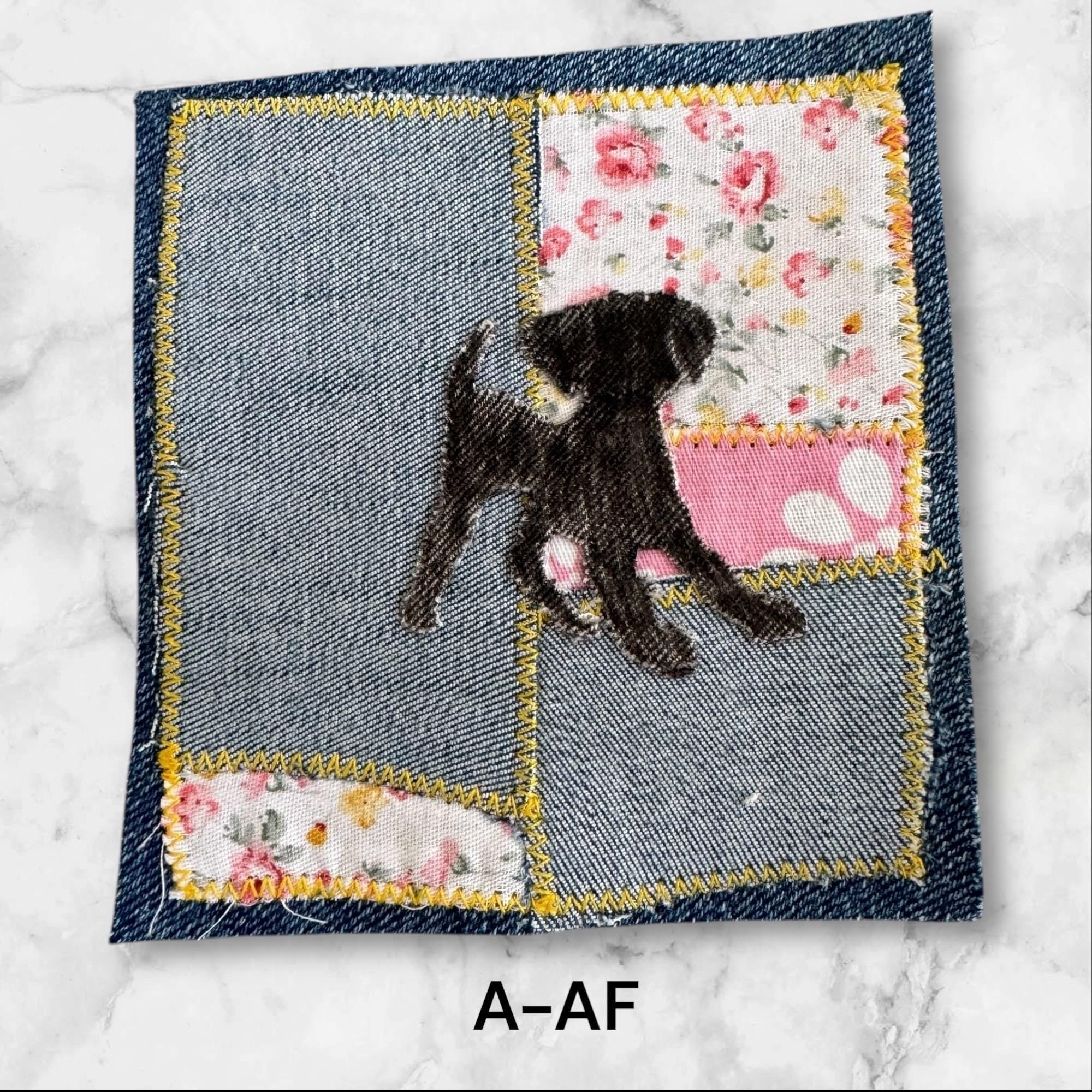 Handmade Fabric Appliqué Patches – Sew-On Denim and Cotton with Raw Edges