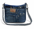 Upcycled Denim Shoulder Bag | Handmade Recycled Jeans Purse | Eco-Friendly One-of-a-Kind Bag