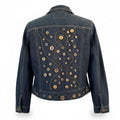 Upcycled Denim Jacket – One-of-a-Kind Wearable Art with Button & Zipper Design | Size Large