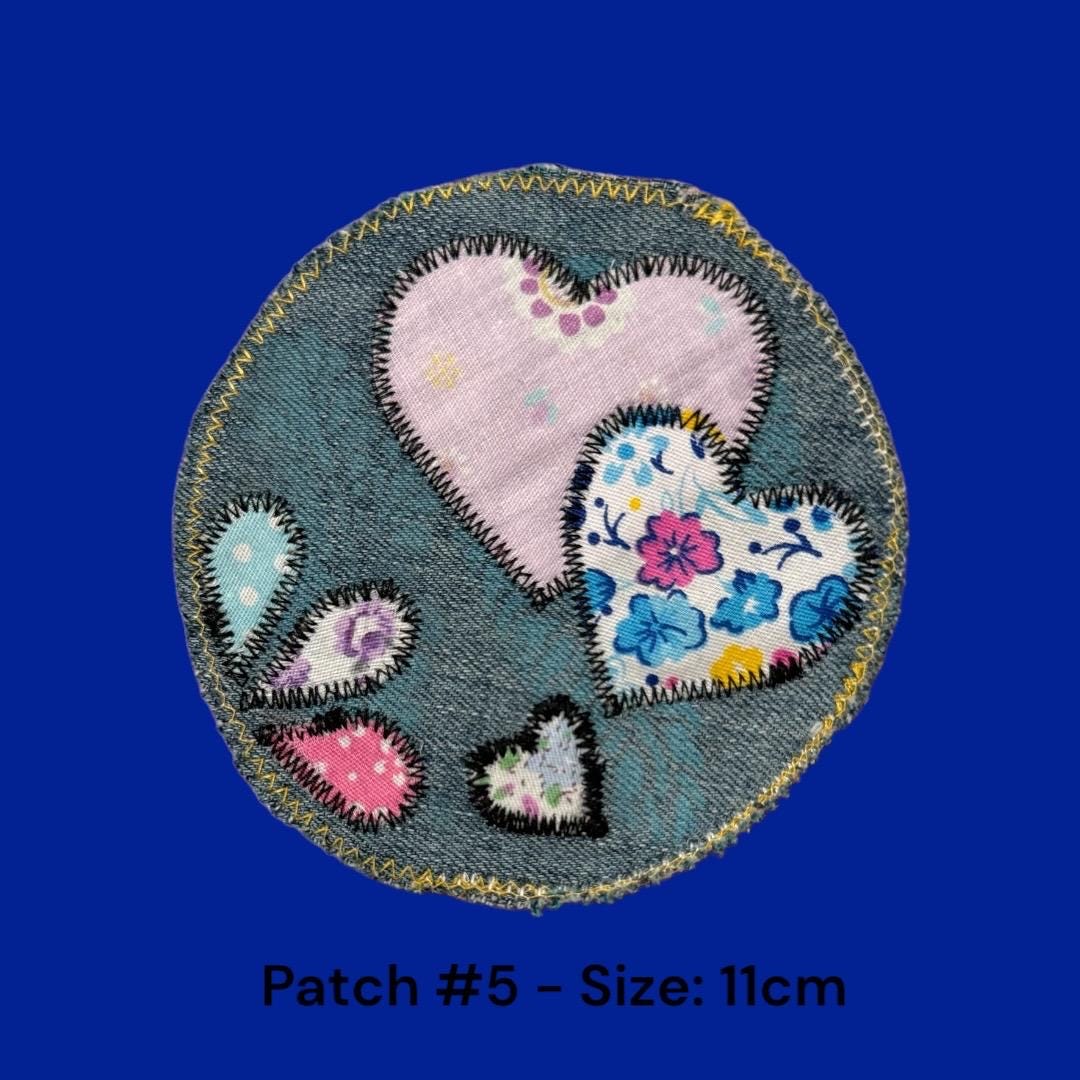Handmade Denim Sew-On Patch: Upcycled Floral Design