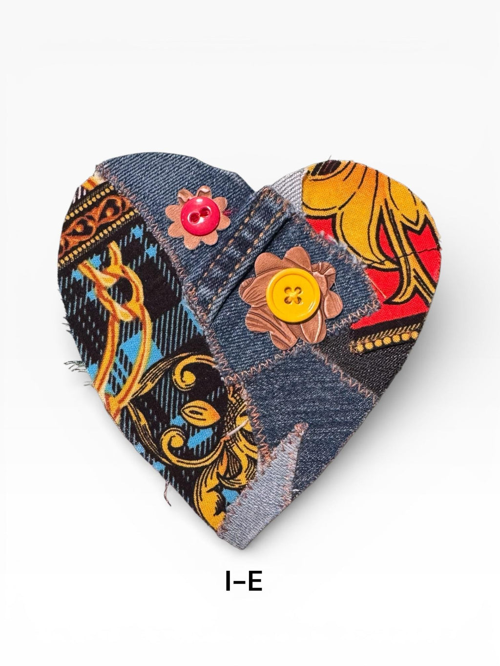 Handmade Upcycled Denim Heart Patches: Sew-On DIY Craft Applique