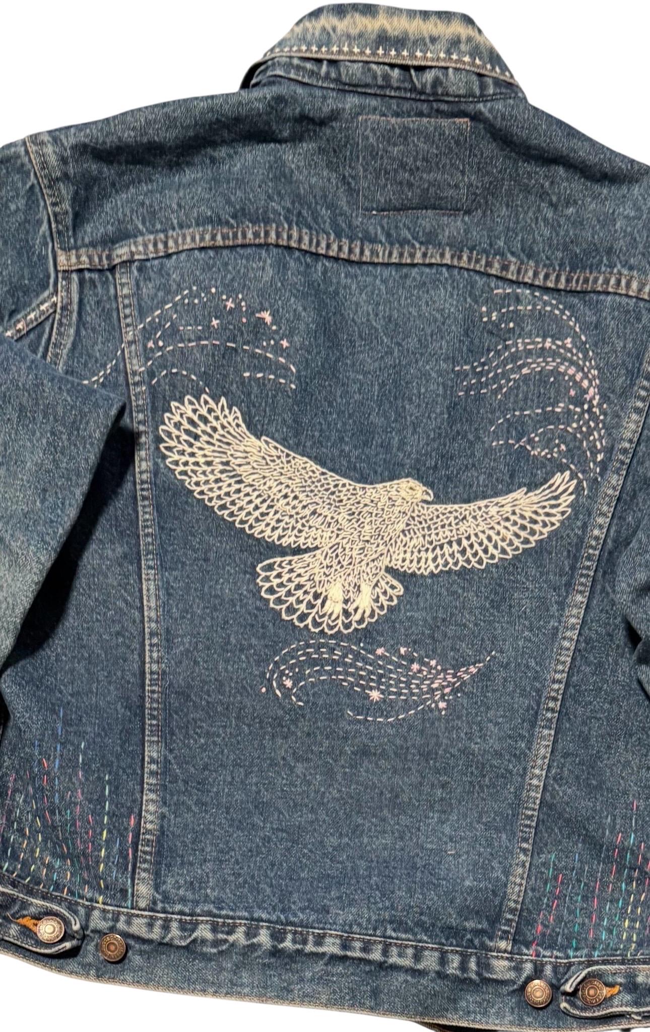 Vintage Levi’s 70506 Trucker Jacket – Sashiko Boro-Inspired Hand-Stitched Denim | Unisex