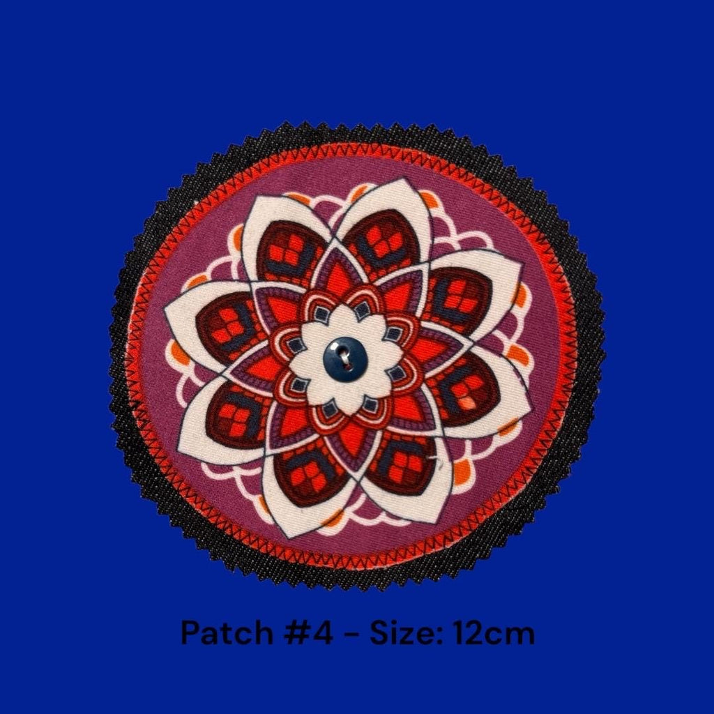 Handmade Denim Sew-On Patch: Upcycled Floral Design