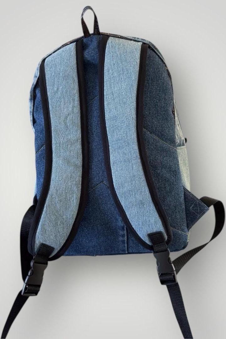Handmade Denim Patchwork Backpack – One of a Kind