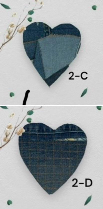 Handmade Upcycled Denim Heart Patches: Sew-On DIY Craft Embellishments