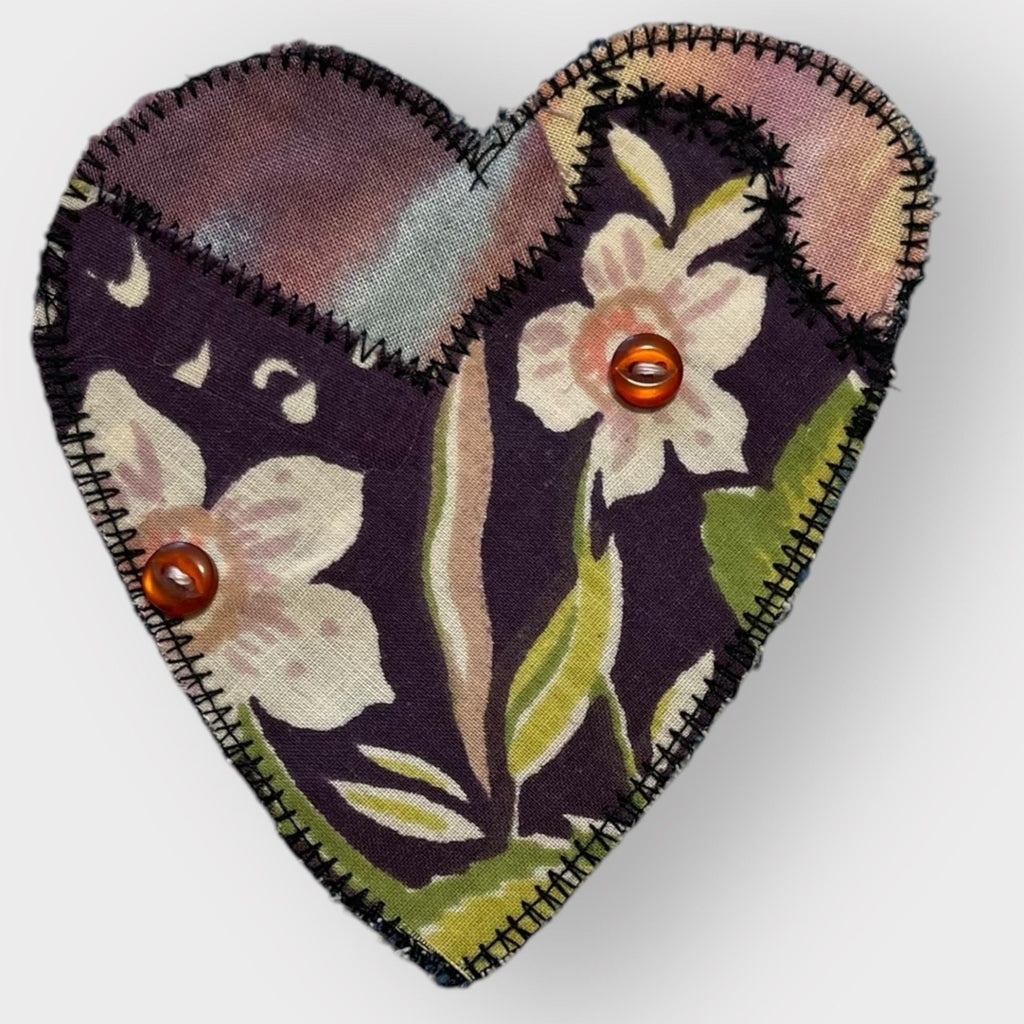 Handmade Upcycled Denim Heart Patches: Rustic Fabric Appliqués