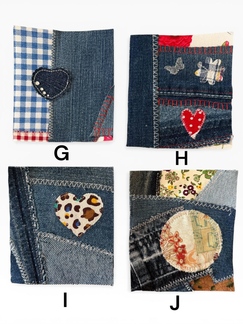 Upcycled Denim Patchwork Sew-On Patches | Boro Style Textile Art for Jackets, Bags