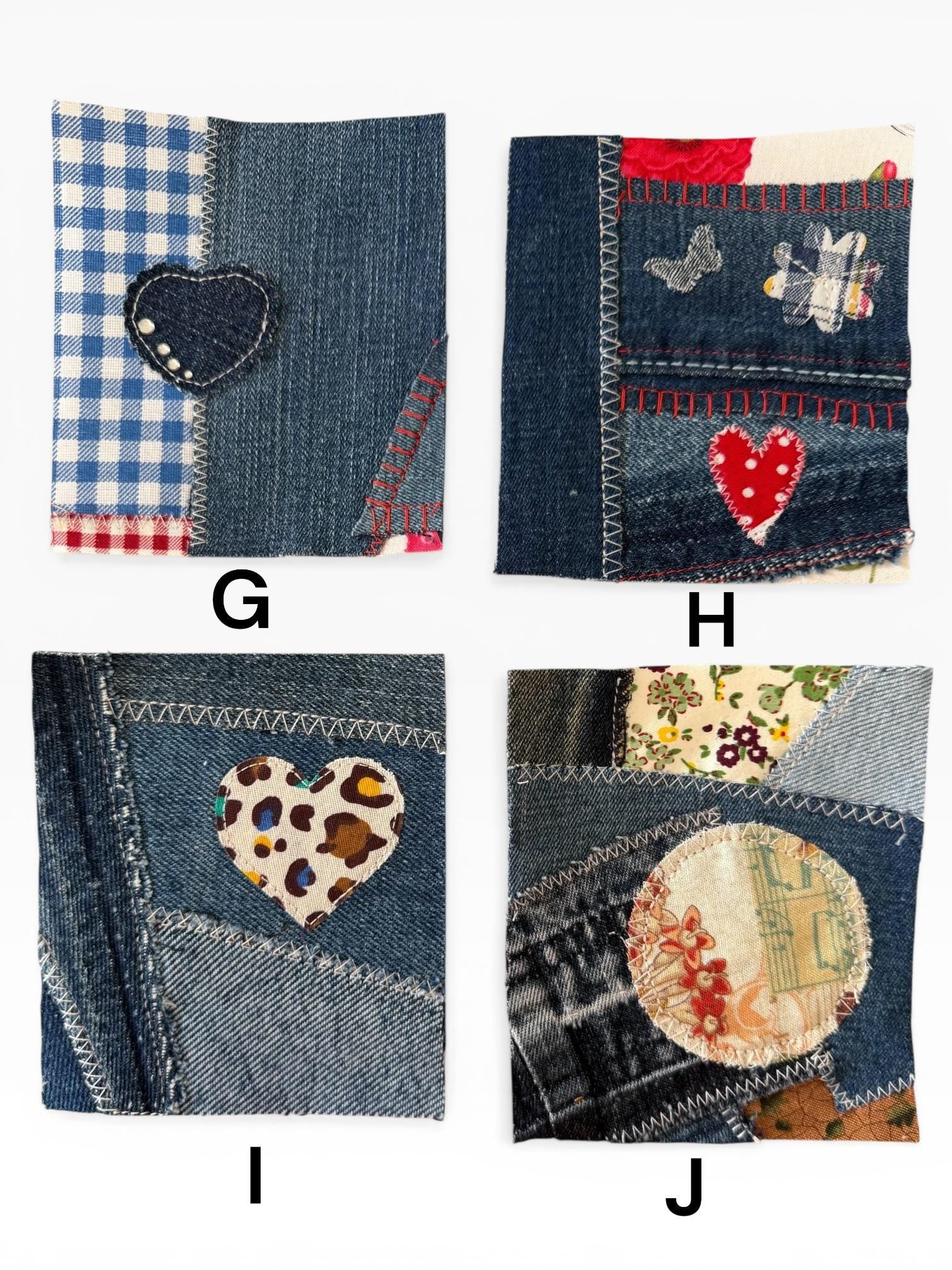 Upcycled Denim Patchwork Sew-On Patches | Boro Style Textile Art for Jackets, Bags
