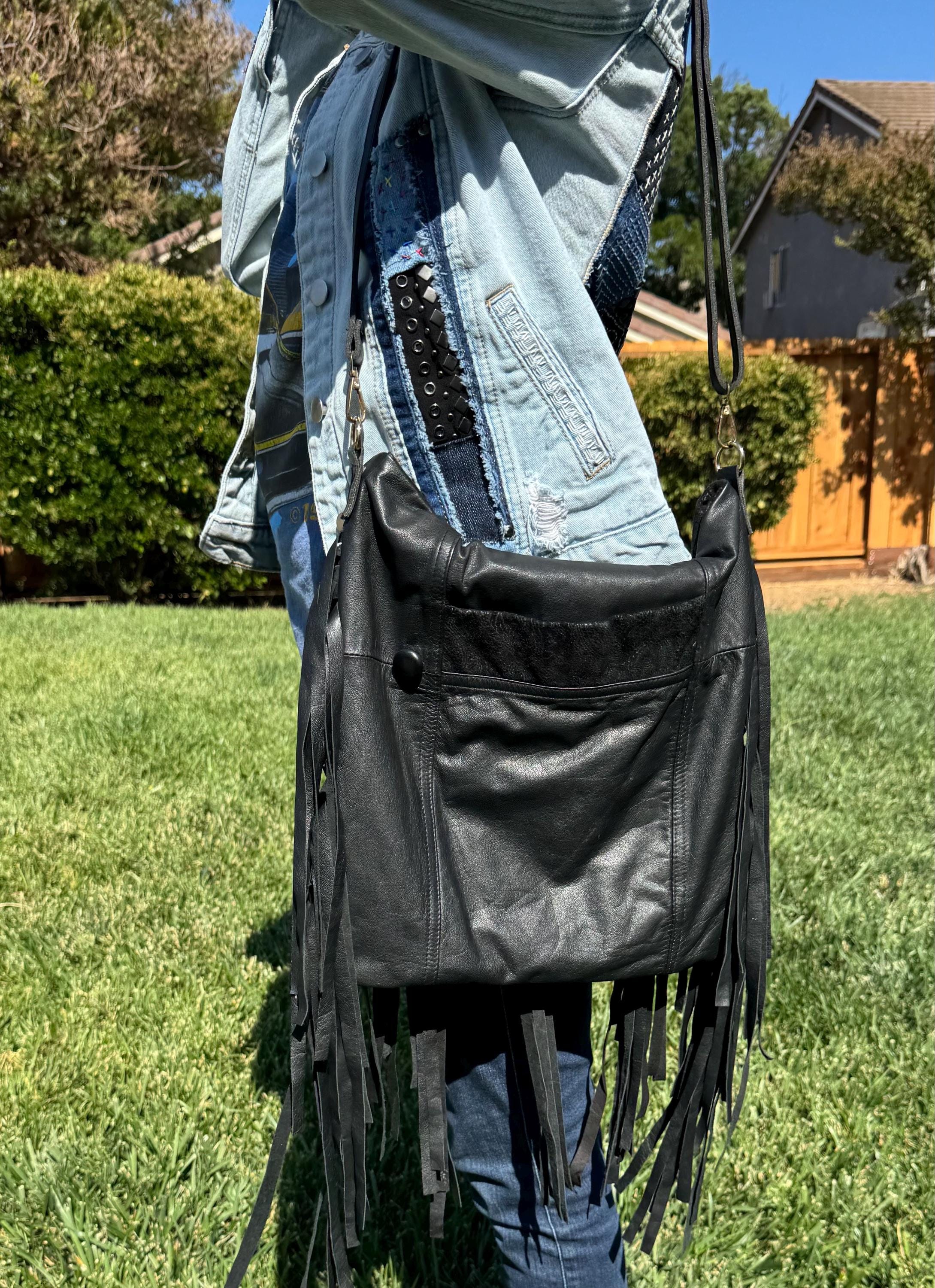 Handmade Leather Crossbody Bag – Adjustable Strap, Flap Closure & Dual Pockets (13”x13”)