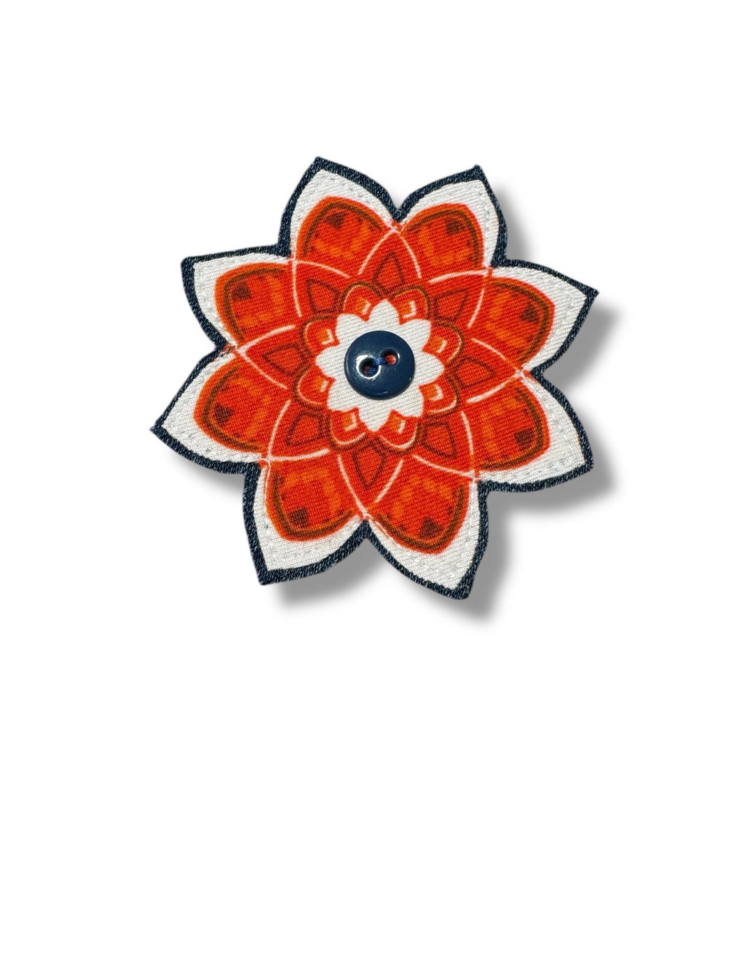 Handmade Denim Flower Patch: Upcycled Cotton Polyester Applique