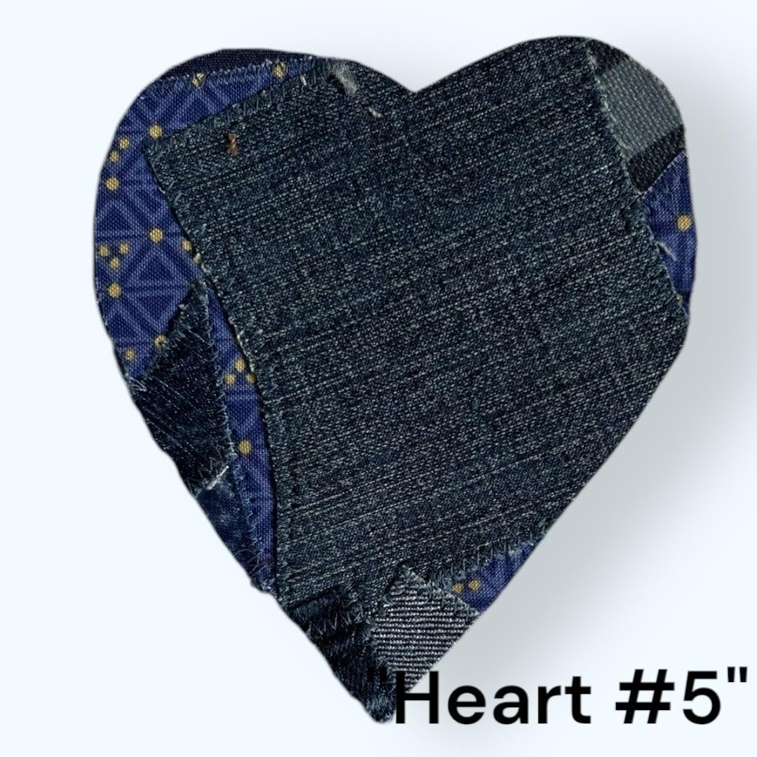 Handmade Upcycled Denim Heart Patch: Sew-On DIY Craft