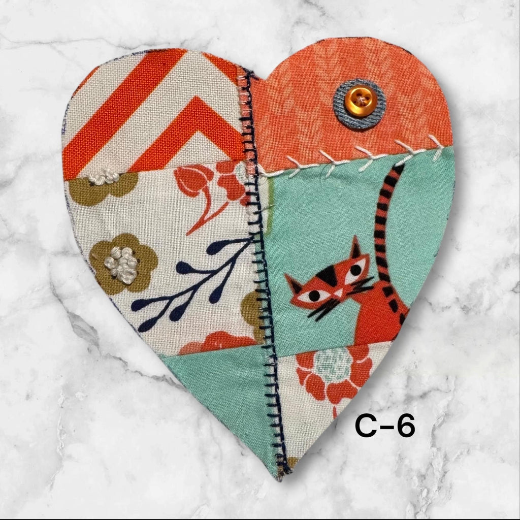 Handmade Upcycled Denim Heart Patches: Rustic DIY Crafting