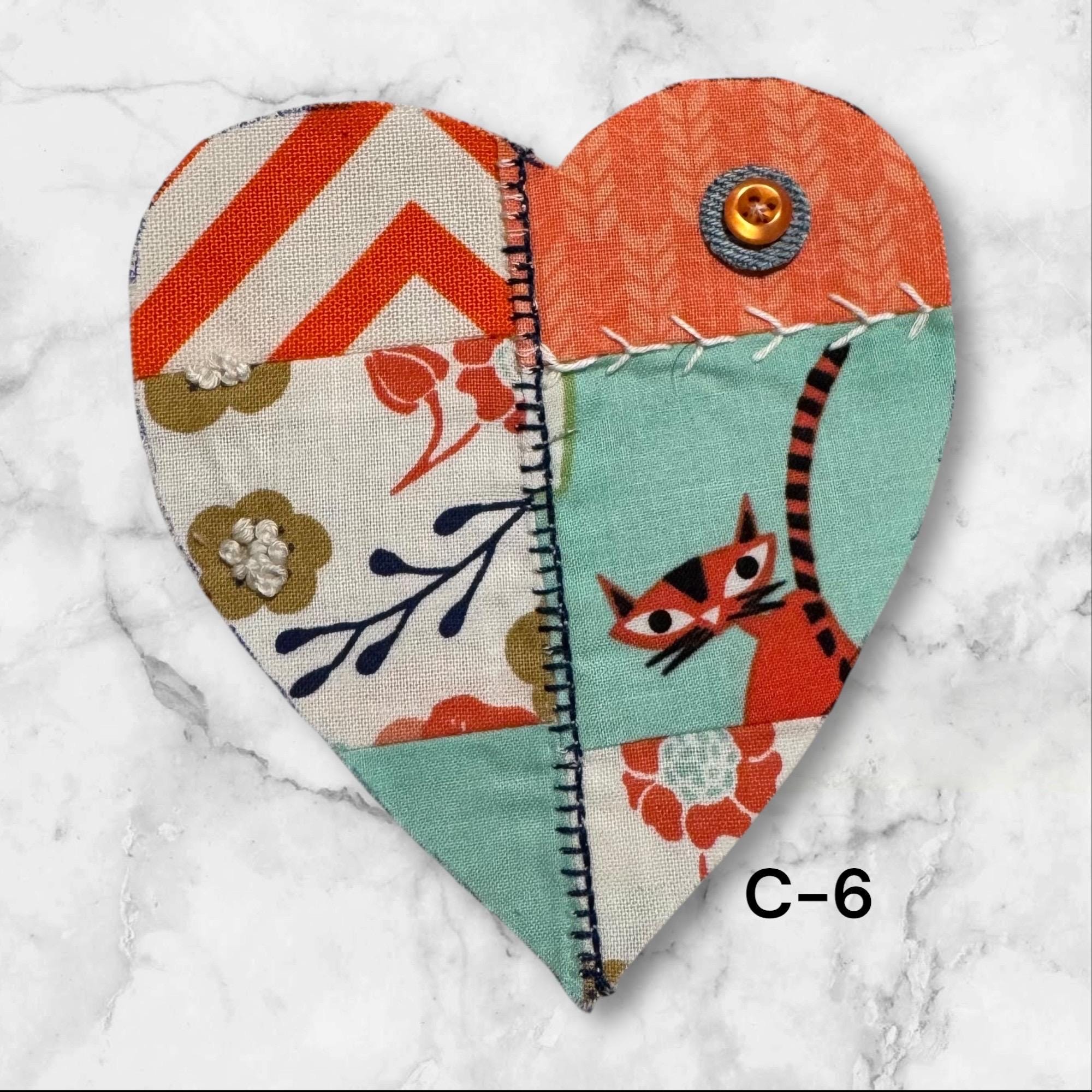 Handmade Upcycled Denim Heart Patches: Rustic DIY Crafting