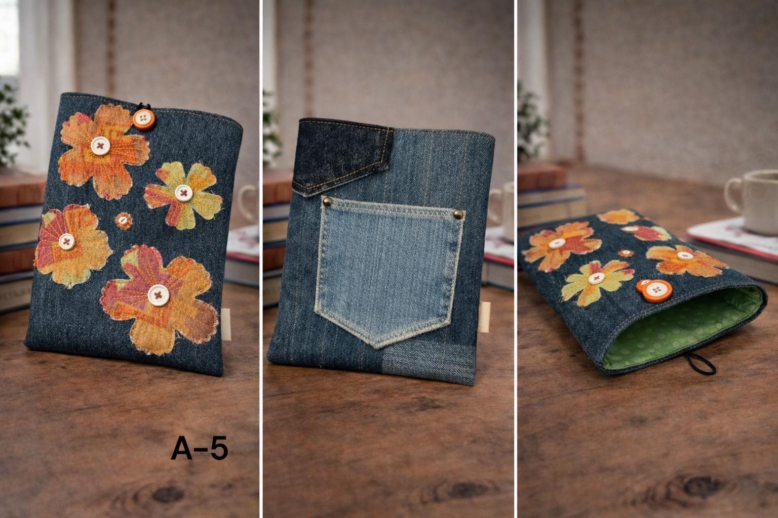 Extra Small Patchwork Denim Bags | 6” x 8” | One of a Kind Handmade Upcycled Bags | Indigo Threads