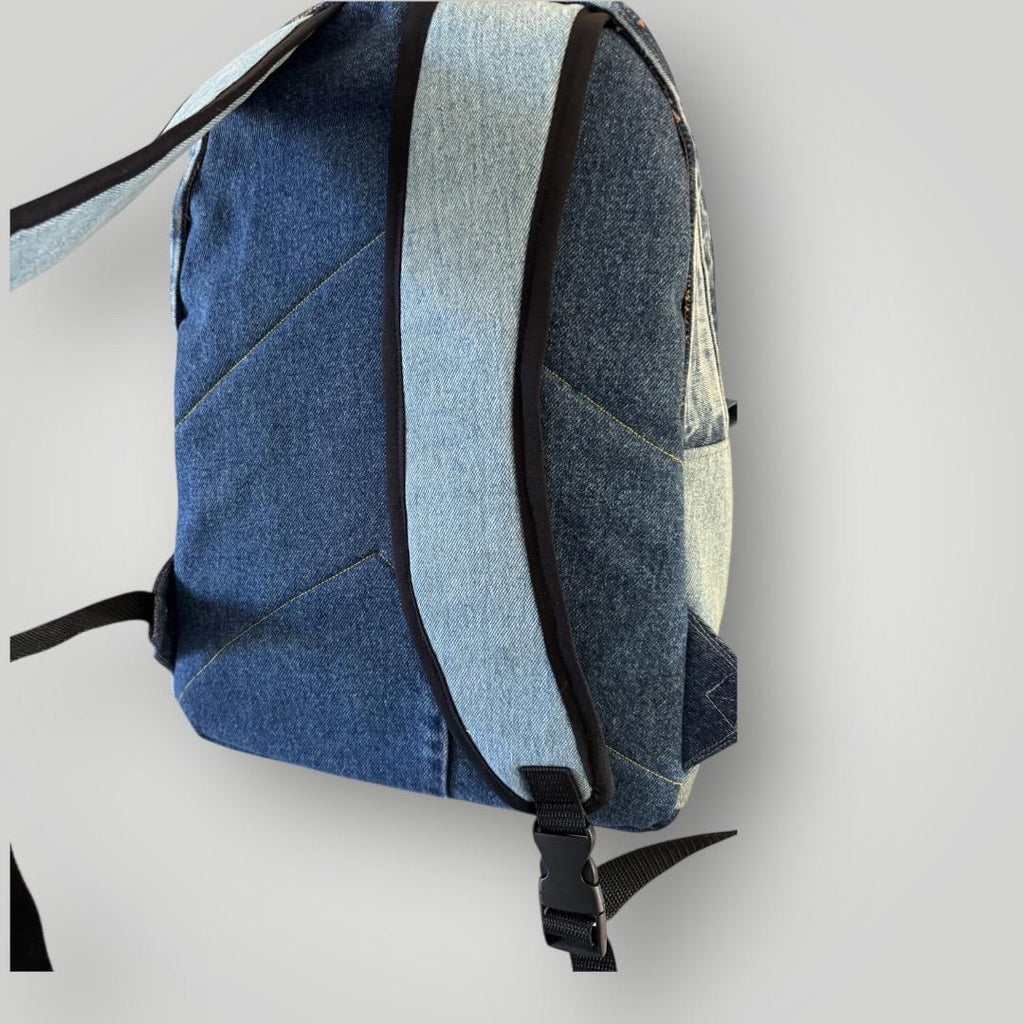 Handmade Denim Patchwork Backpack – One of a Kind