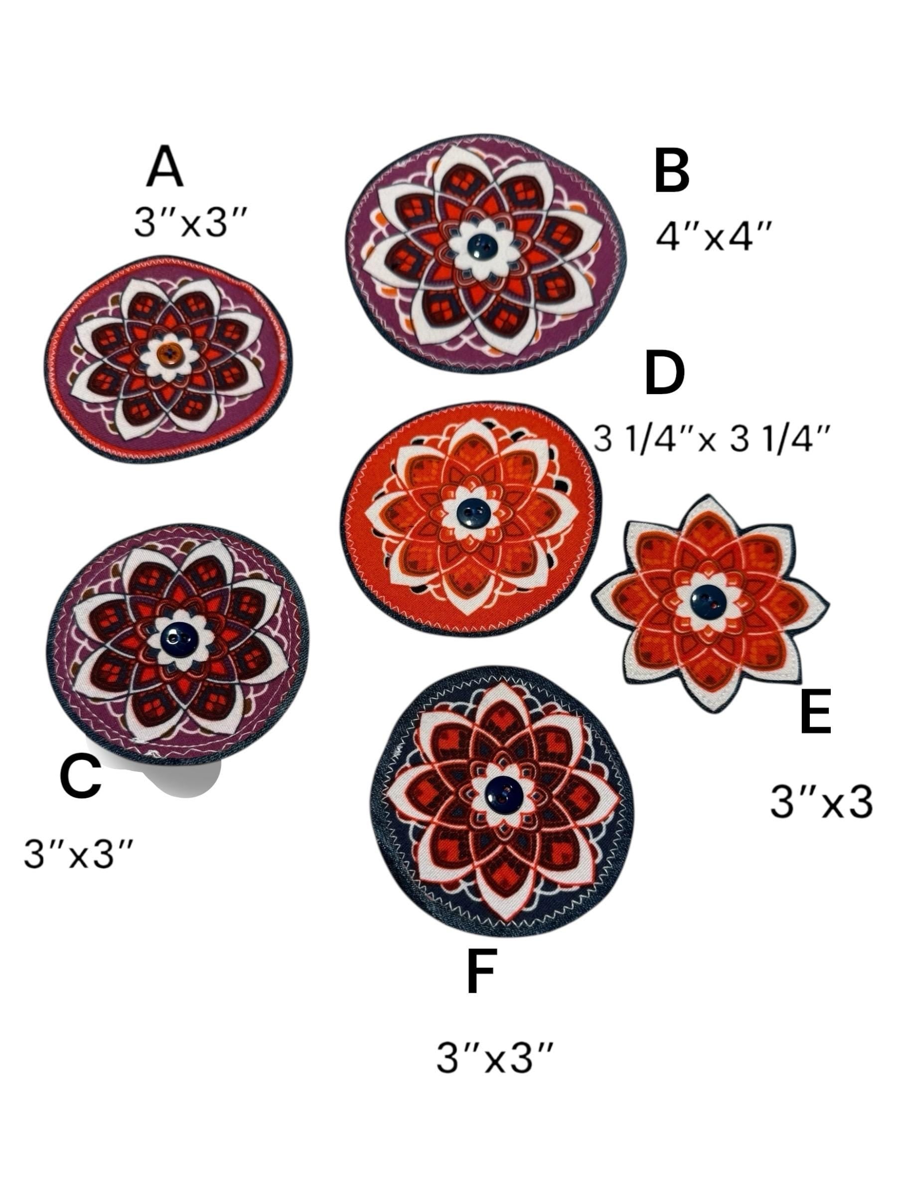 Handmade Denim Flower Patch: Upcycled Cotton Polyester Applique