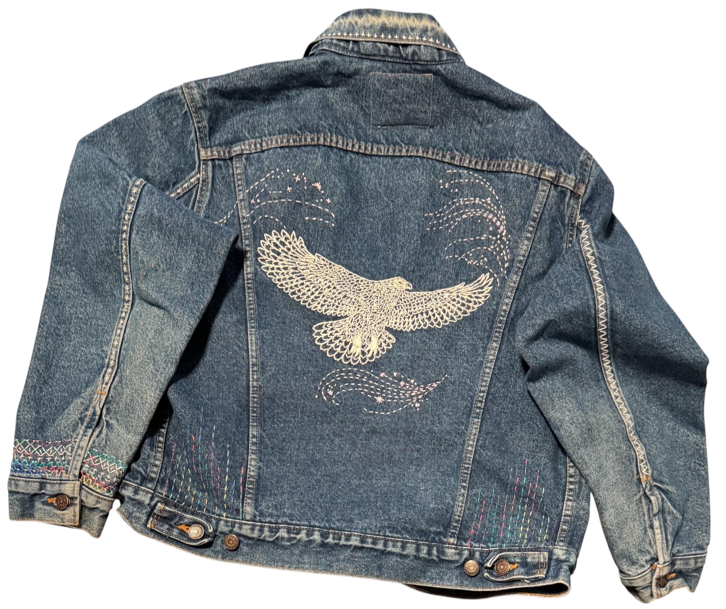 Vintage Levi’s 70506 Trucker Jacket – Sashiko Boro-Inspired Hand-Stitched Denim | Unisex