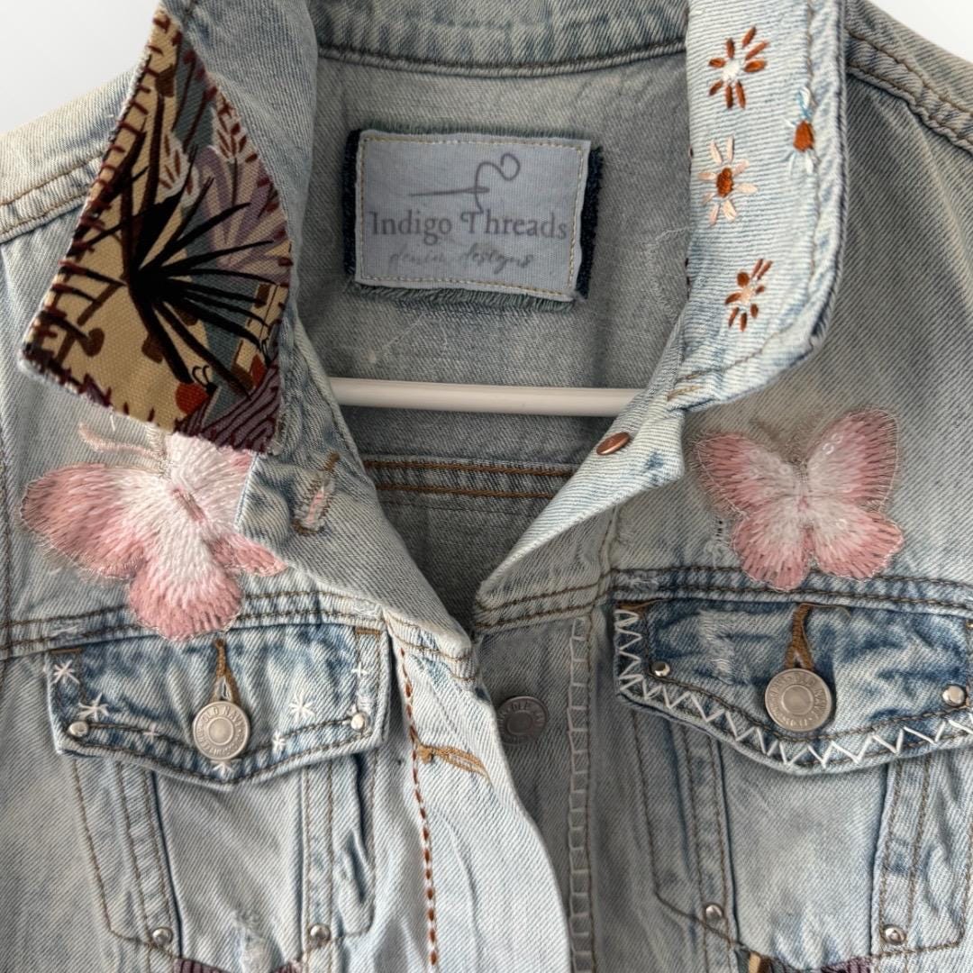 Upcycled Patchwork Denim girl’s Vest – Fits Ages 8–10 | One-of-a-Kind | Old Navy | Indigo Threads