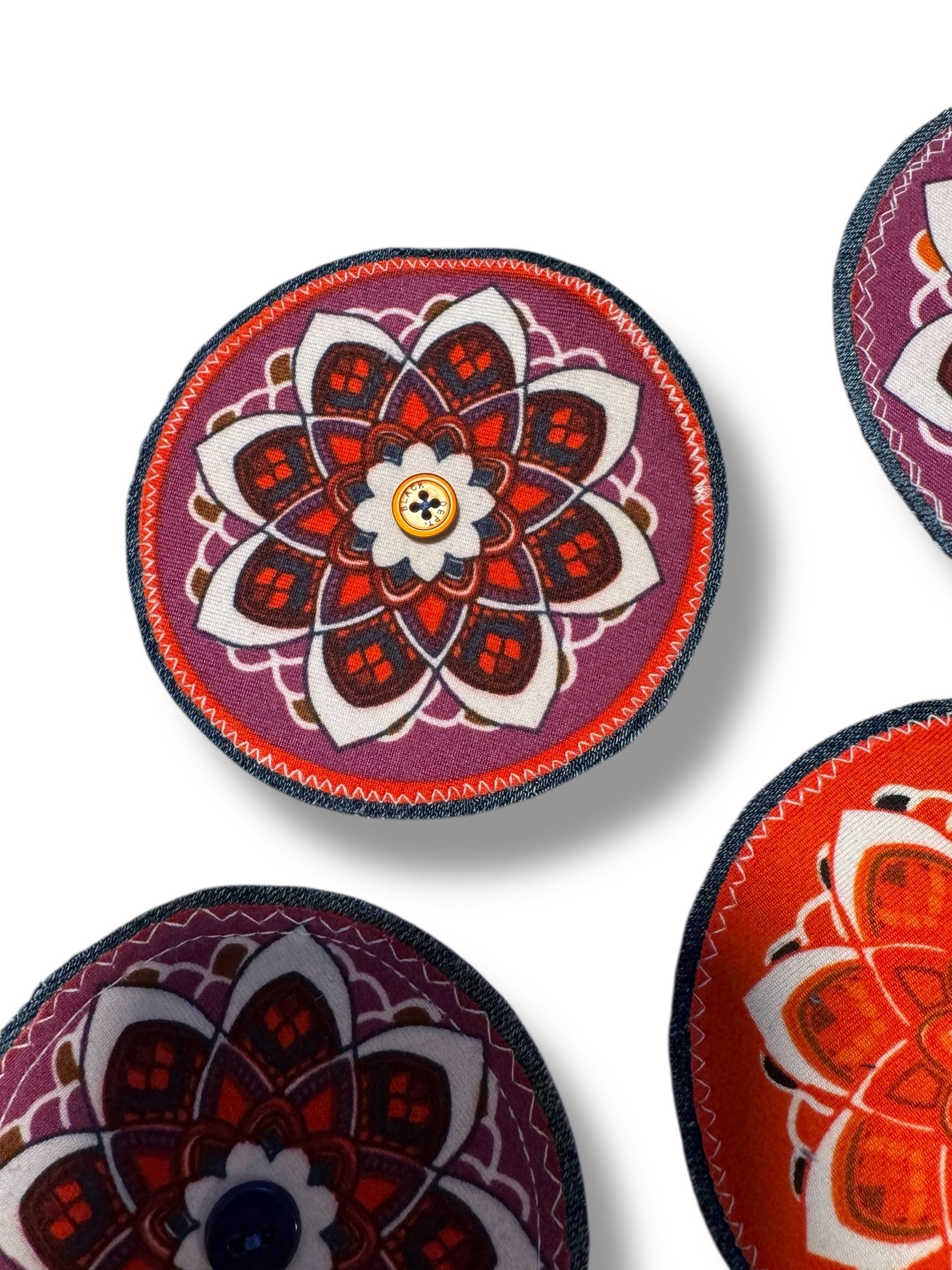 Handmade Denim Flower Patch: Upcycled Cotton Polyester Applique