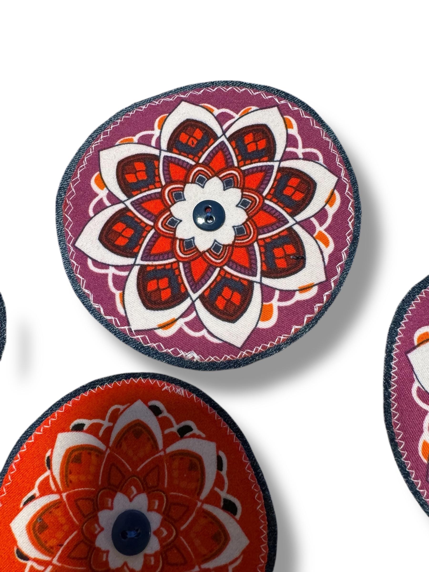 Handmade Denim Flower Patch: Upcycled Cotton Polyester Applique