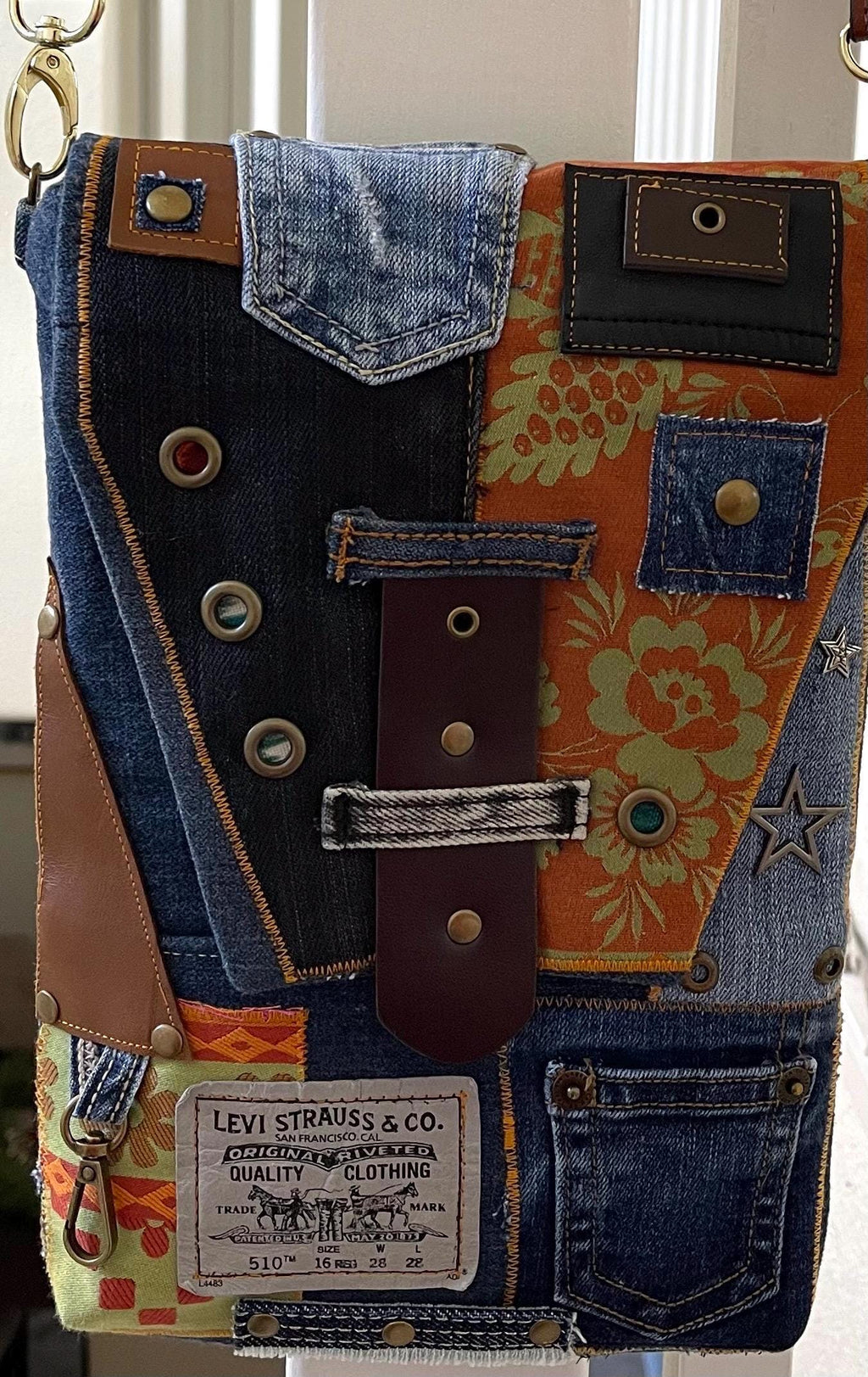 Denim Unique Upcycled Denim Crossbody Bag – Padded and Stylish