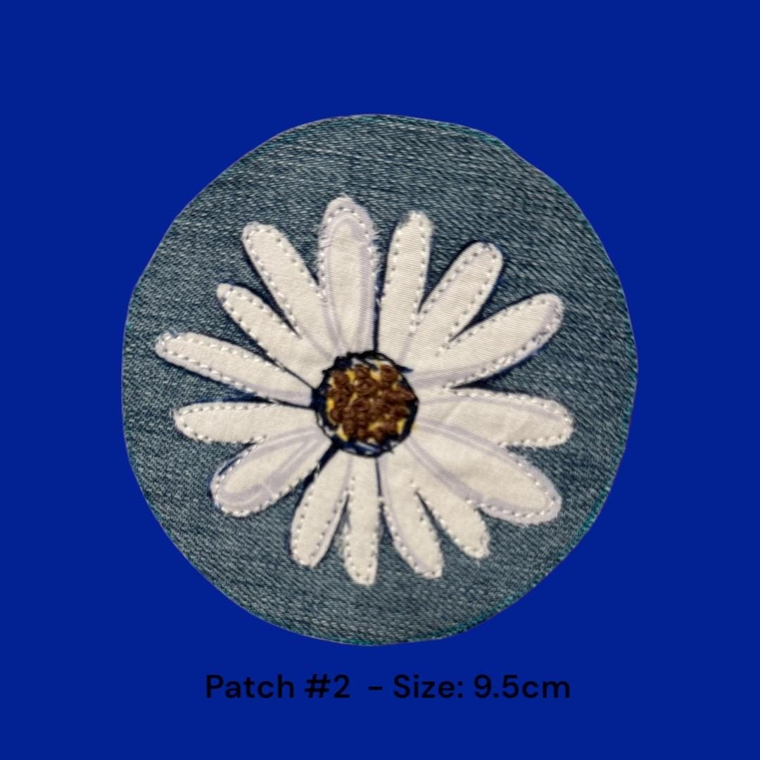 Handmade Denim Sew-On Patch: Upcycled Floral Design
