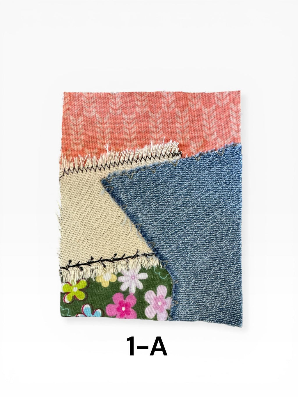 Handmade Denim Patchwork –  3.75”x4.5” Hand-Sew on – Upcycled Denim, Cotton fabric