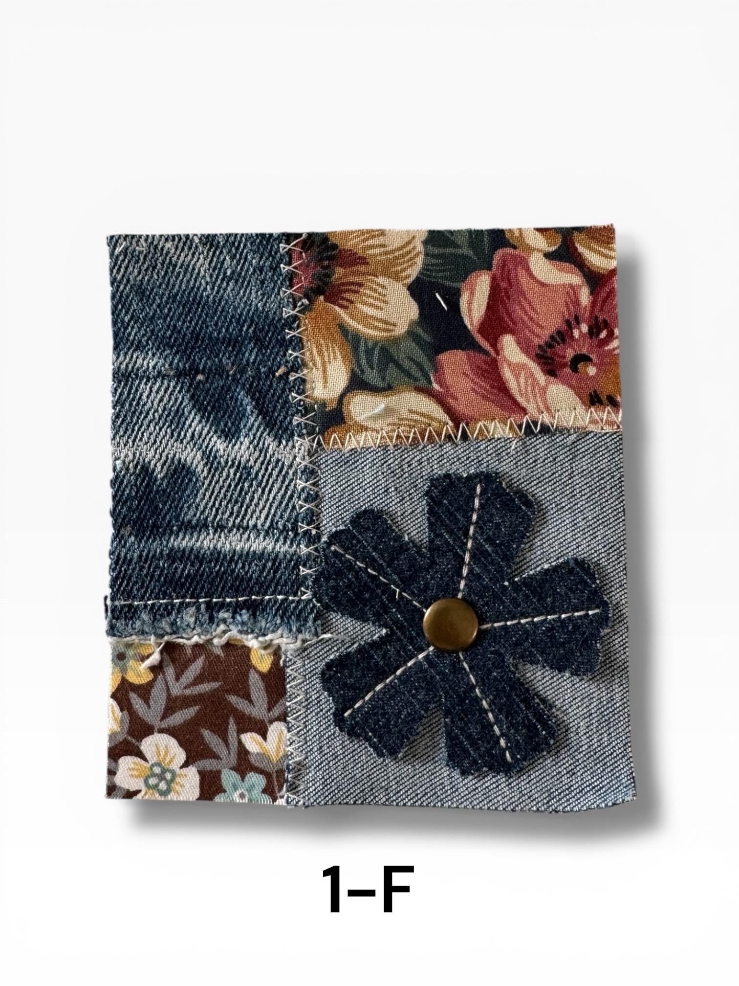 Upcycled Denim Patchwork Sew-On Patches – Rustic Boho Fabric Appliqué Set