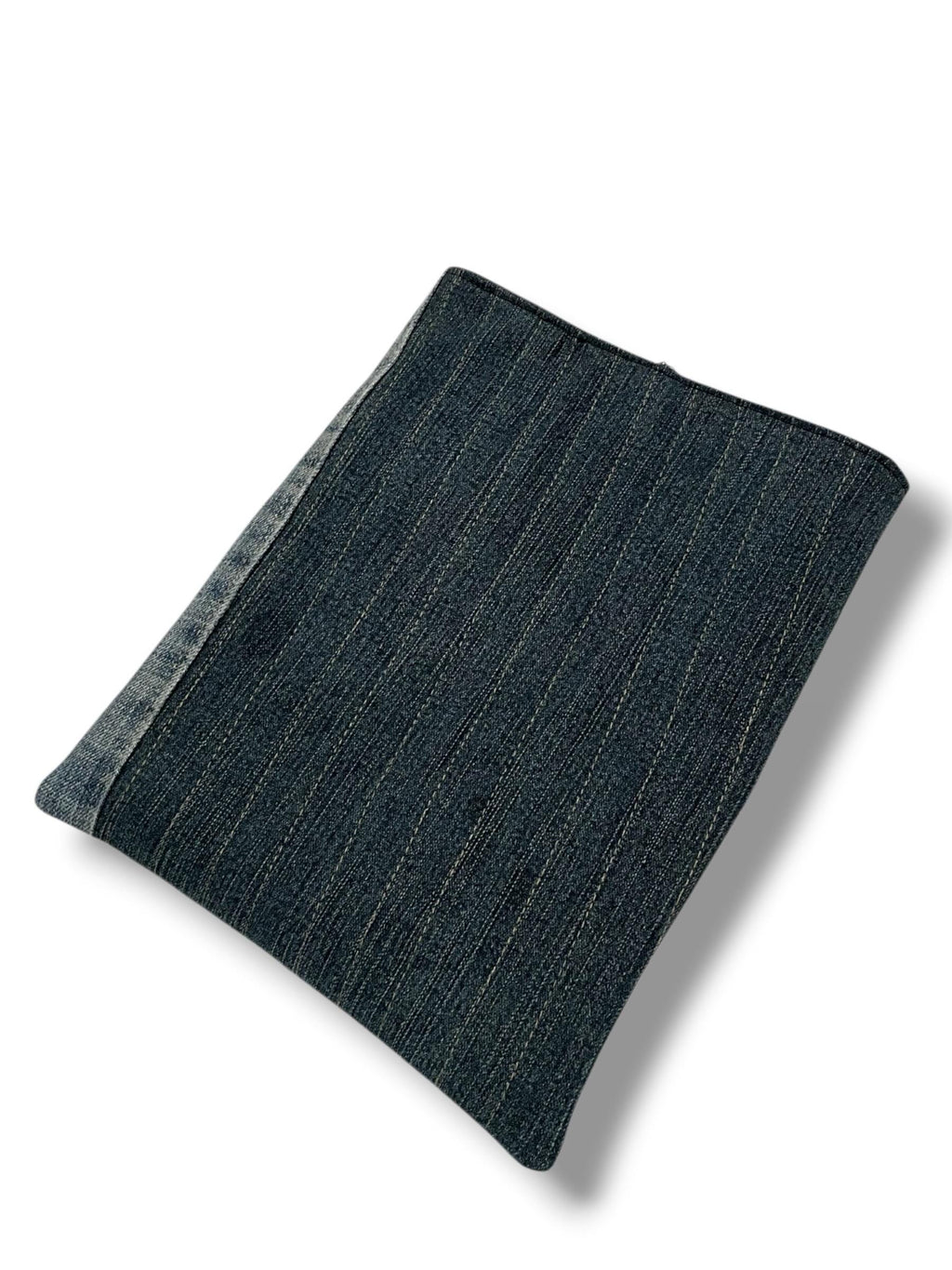 Medium Quilted Denim Sleeve | Patchwork Book Kindle Cover (8x10) Upcycled Bag