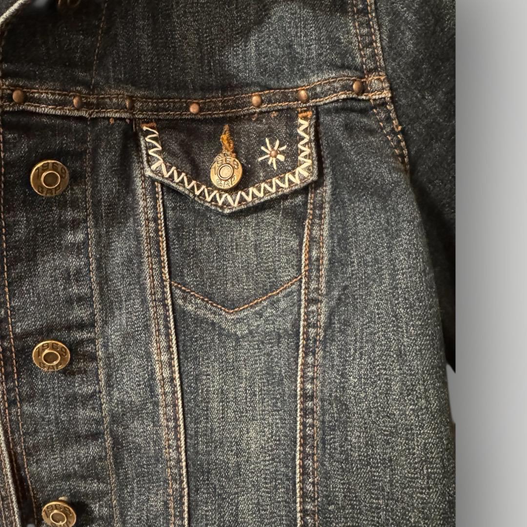 Hand Embroidered Horse Denim Jacket: Upcycled Boho Western Wear