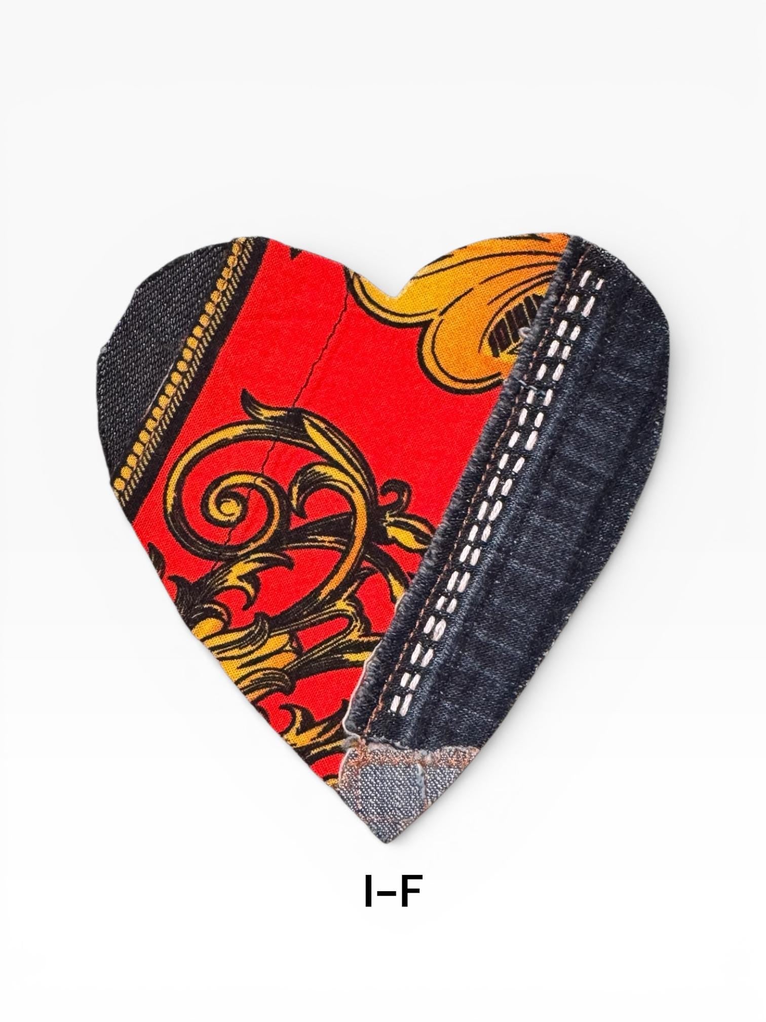 Handmade Upcycled Denim Heart Patches: Sew-On DIY Craft Applique