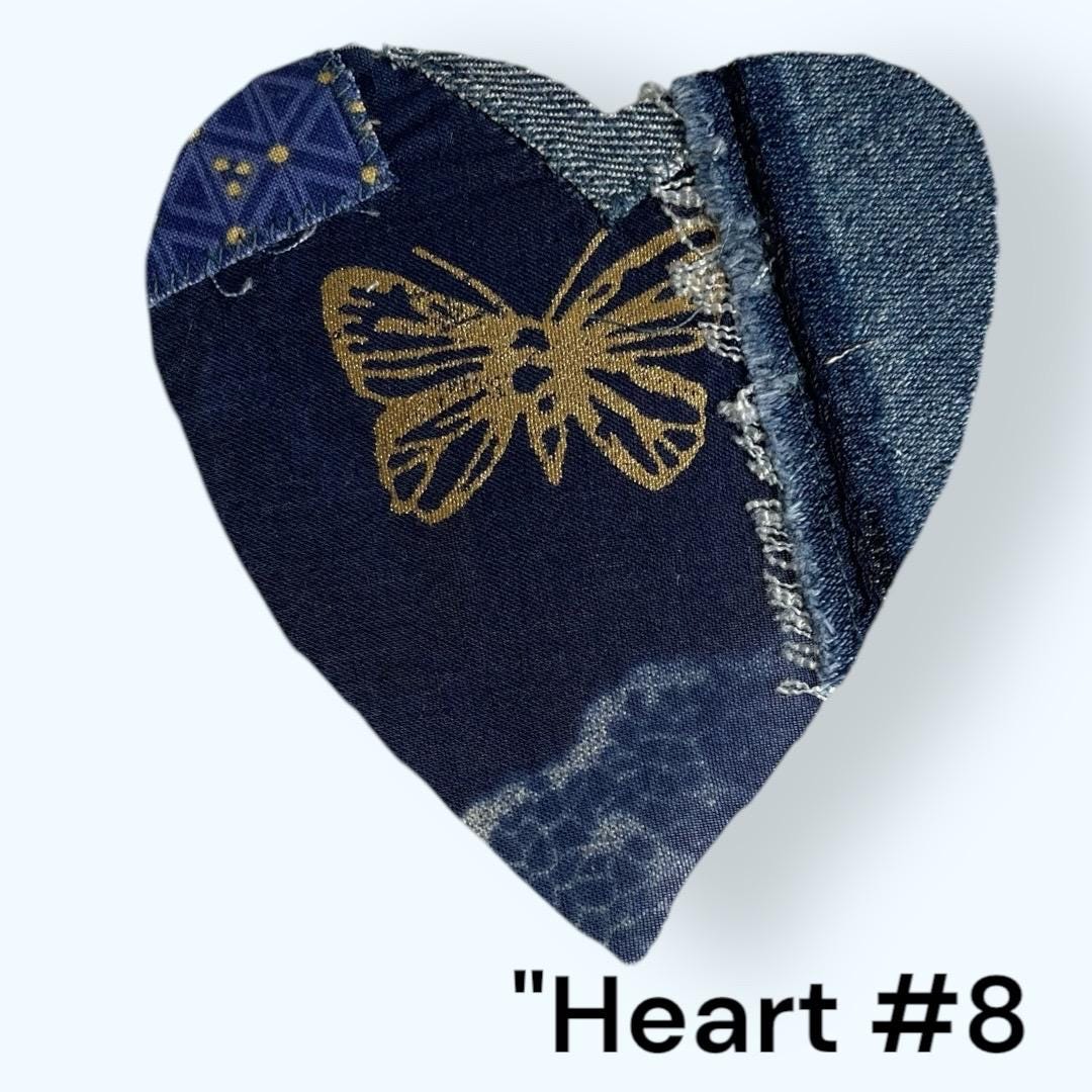 Handmade Upcycled Denim Heart Patch: Sew-On DIY Craft