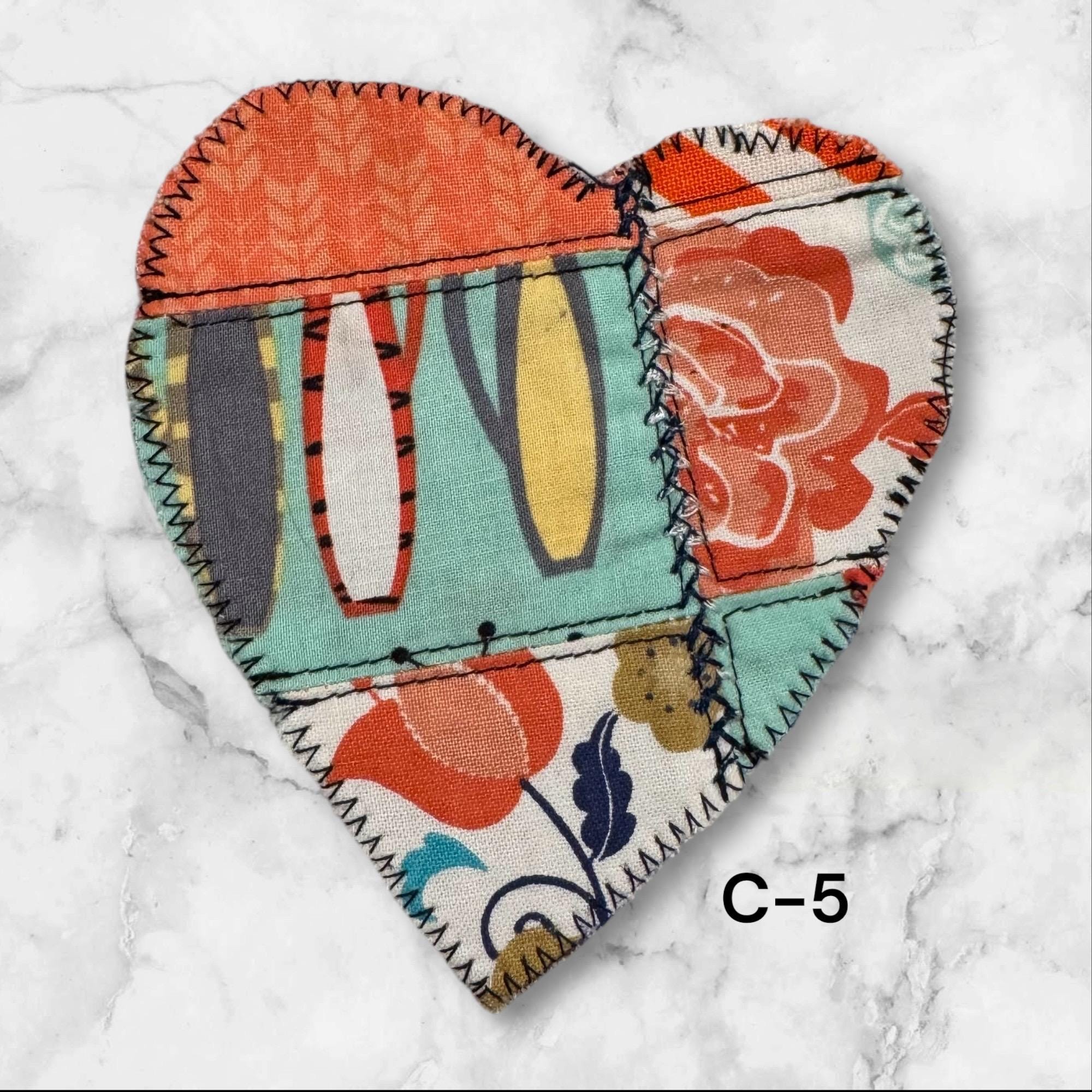 Handmade Upcycled Denim Heart Patches: Rustic DIY Crafting