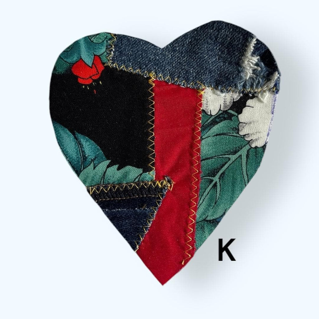 Handmade Upcycled Denim Heart Patch: Tropical Parrot Sew-On Applique