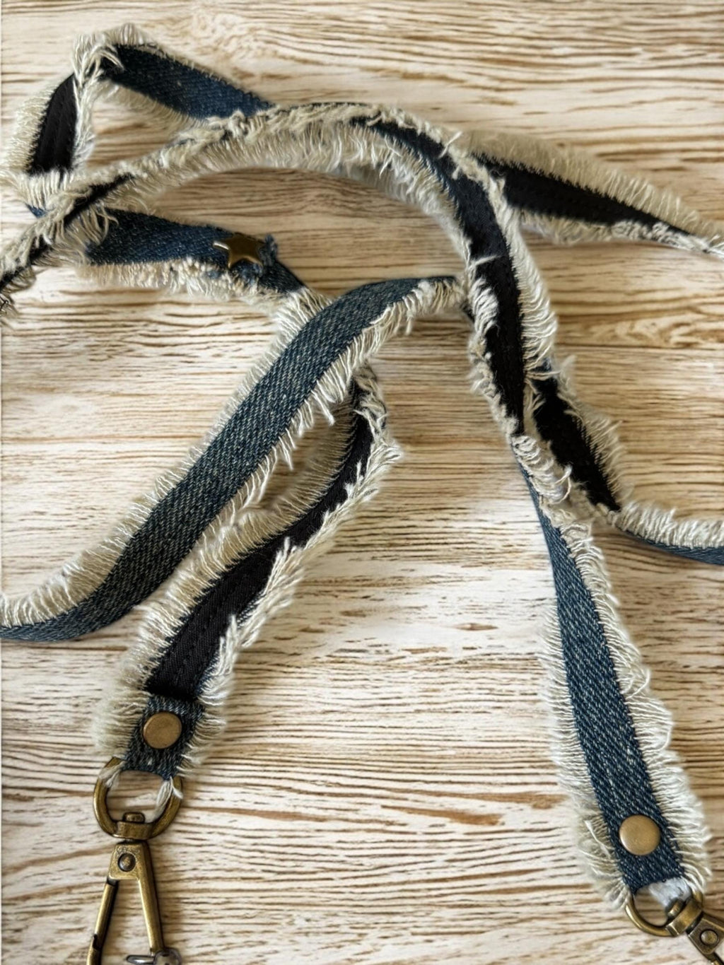 Upcycled Denim Crossbody Bag – Patchwork Design with Beaded Trim