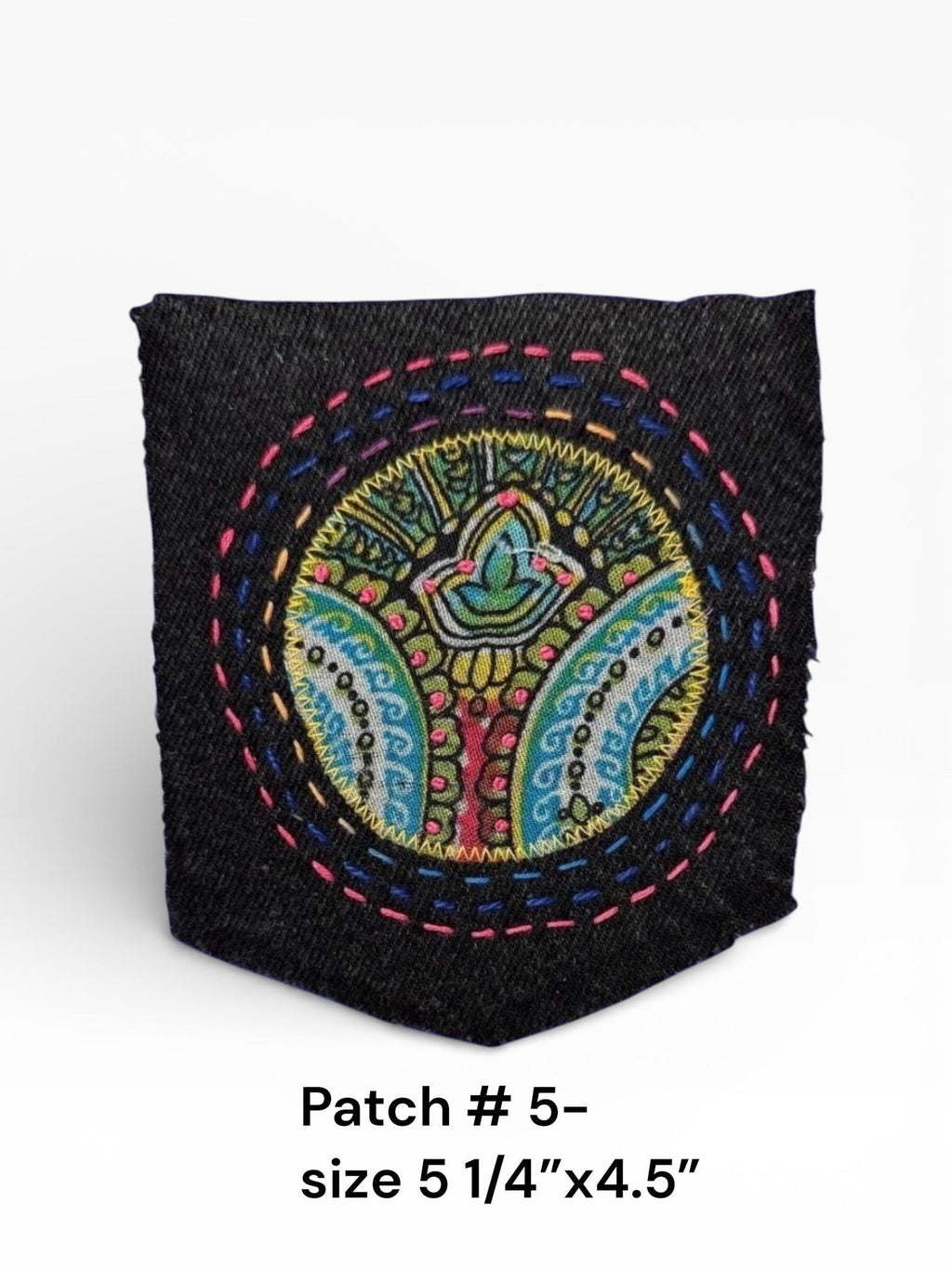 Sashiko Boro-Inspired Handmade Denim Patches – Sew-On Embroidered Patchwork