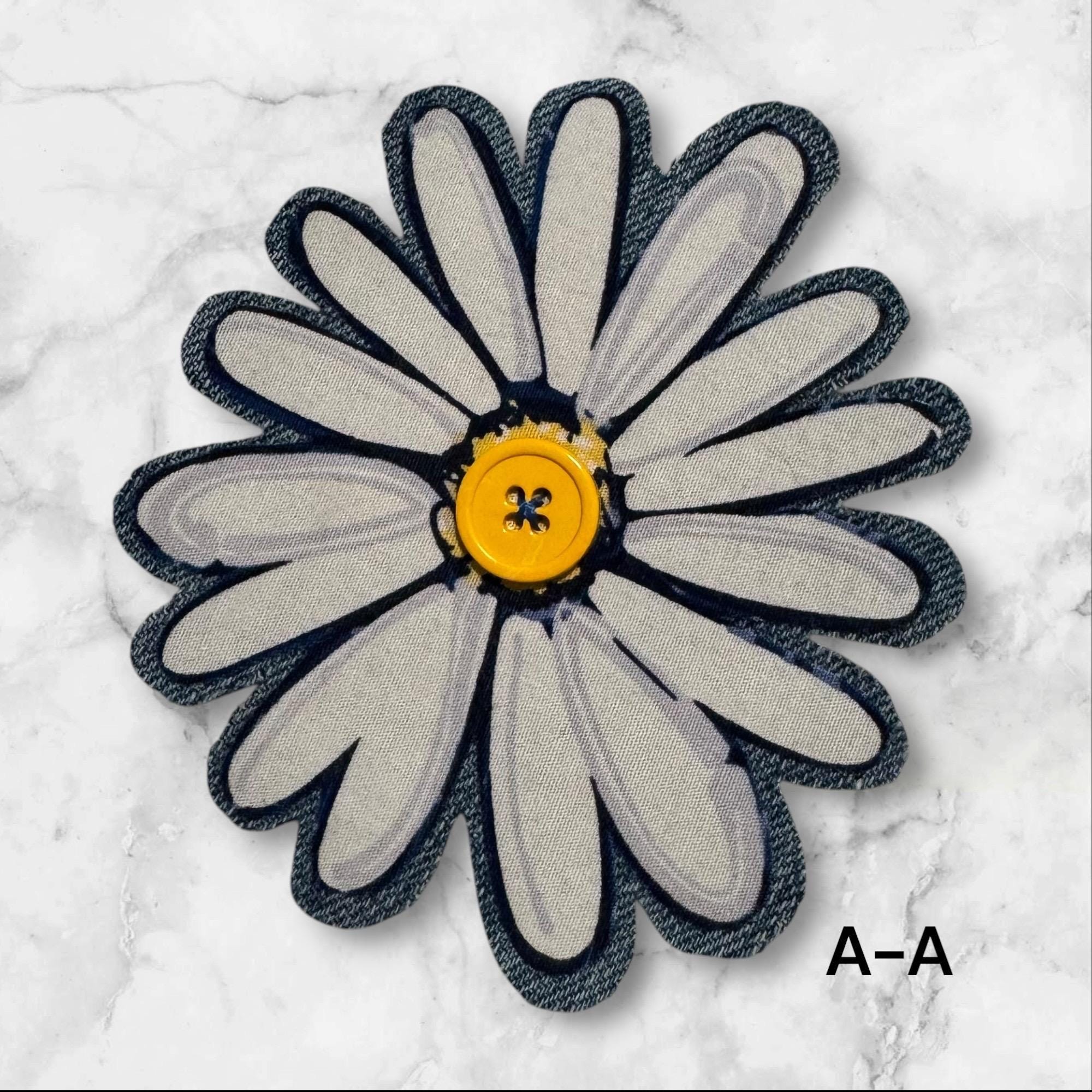Handmade Fabric Flower Patches – Sew-On Denim & Cotton Appliqué