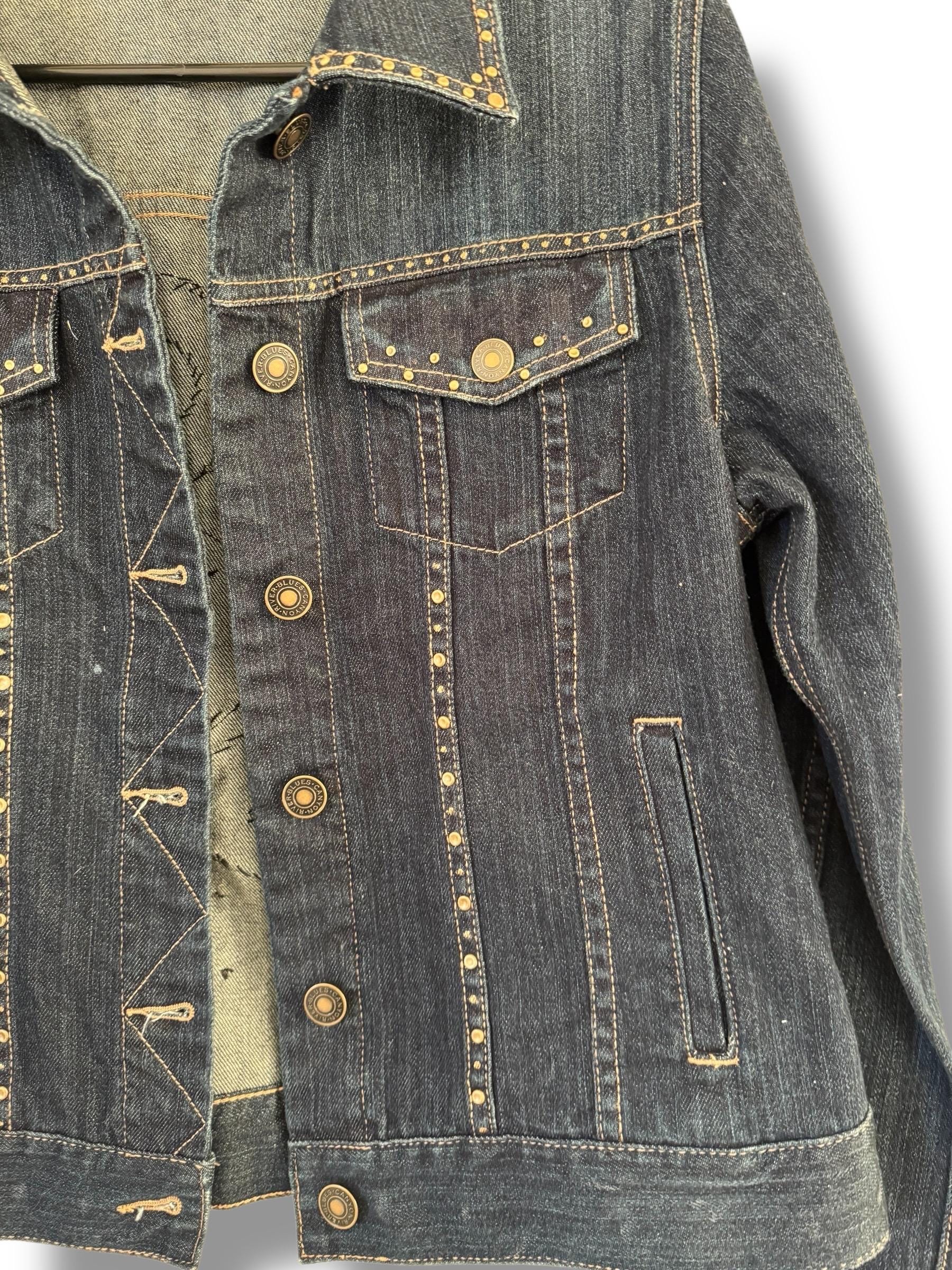 Upcycled Denim Jacket – One-of-a-Kind Wearable Art with Button & Zipper Design | Size Large