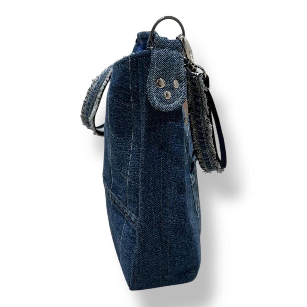 Upcycled Denim Shoulder Bag | Handmade Recycled Jeans Purse | Eco-Friendly One-of-a-Kind Bag