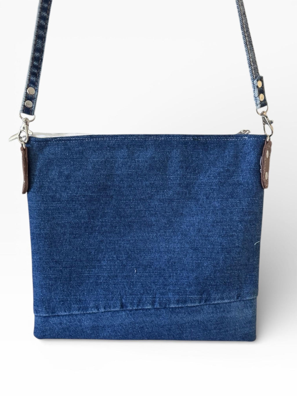 Handmade Denim Patchwork Crossbody Bag | Upcycled Cotton Pouch