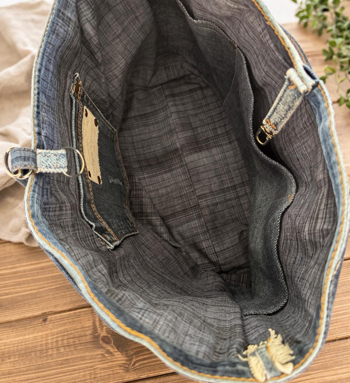 Upcycled Denim Patchwork Crossbody Bag | Sashiko Boro Inspired Boho Purse
