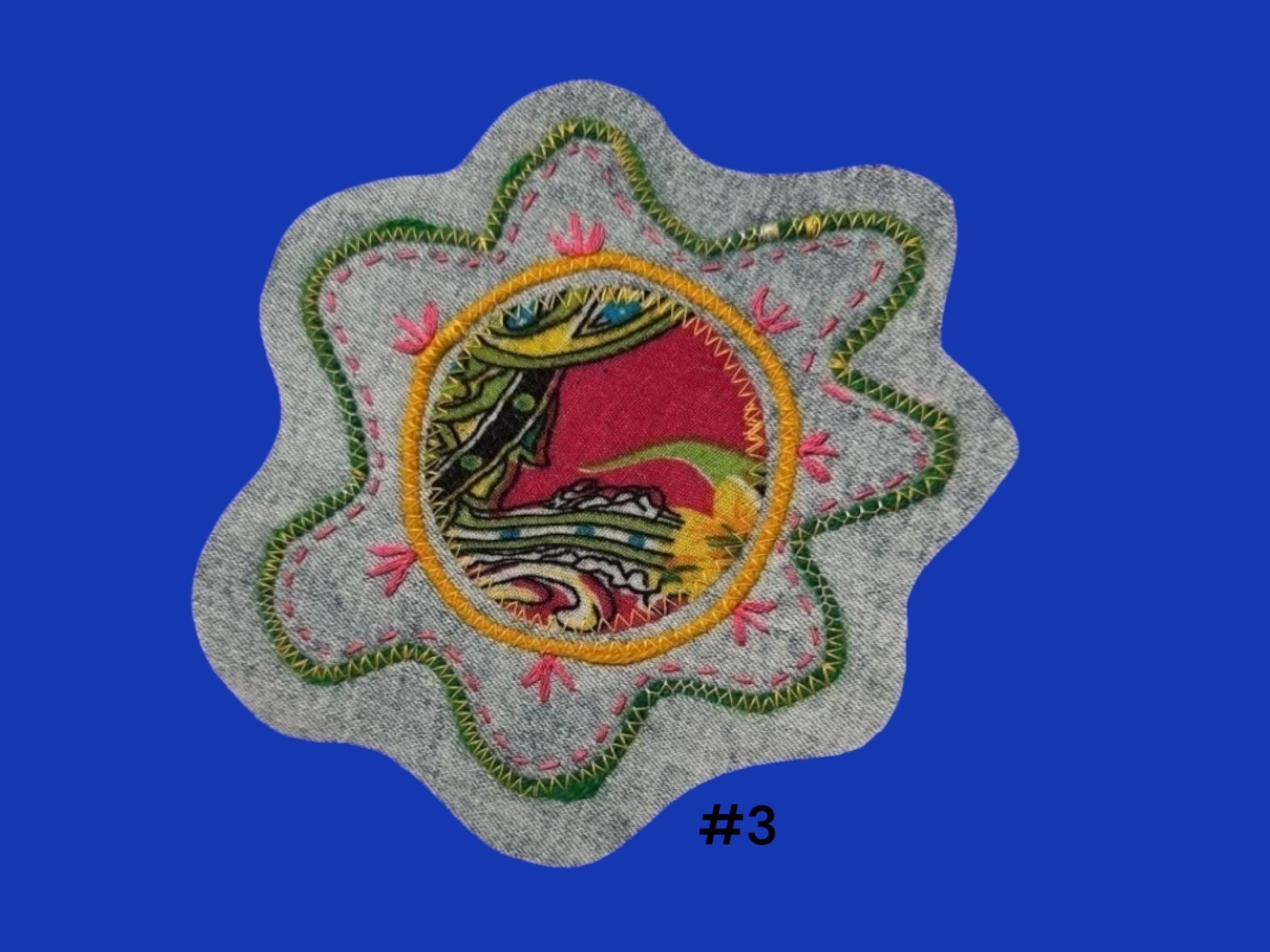 Sashiko Boro-Inspired Handmade Denim Patches – Sew-On Textile Art from Upcycled Fabric